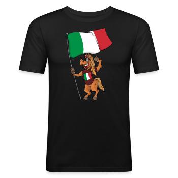Italien Fan Pferd - Männer Slim Fit T-Shirt - Schwarz - Vorne - Nik (191cm)