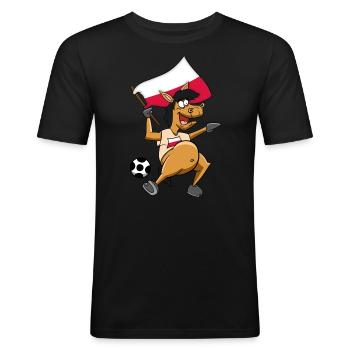 Fan Horse Poland - Men's Slim Fit T-Shirt - black - Front - Nik (191cm)