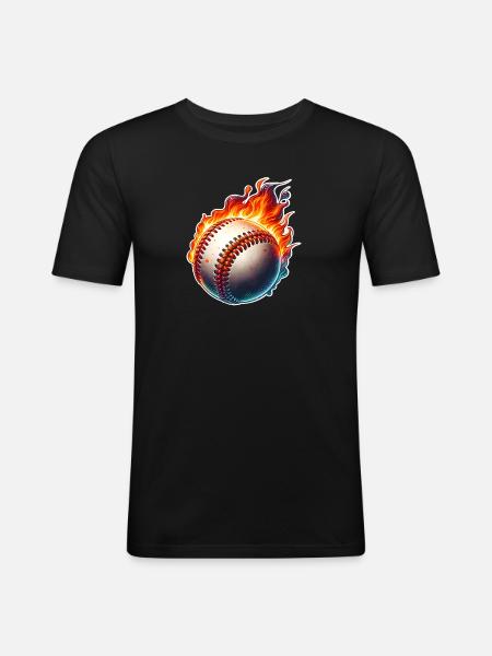 Base-ball - T-shirt près du corps Homme - noir