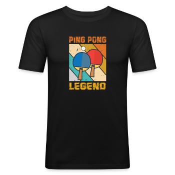 Lustiger Tischtennis Spruch Tischtennis - Männer Slim Fit T-Shirt - Schwarz - Vorne - Nik (191cm)
