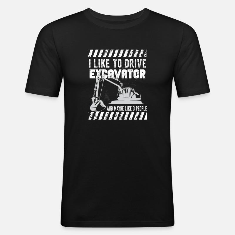 Lustiger Bagger Spruch für Baggerfahrer - Männer Slim Fit T-Shirt - Schwarz