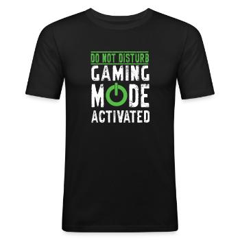 Gamer Geschenk Gaming Spruch für Zocker - Männer Slim Fit T-Shirt - Schwarz - Vorne - Nik (191cm)