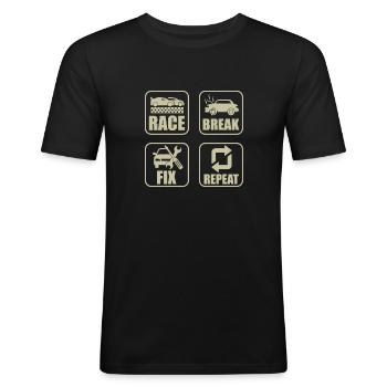 RC Auto Hobby Spruch Ferngestuertes Auto - Männer Slim Fit T-Shirt - Schwarz - Vorne - Nik (191cm)