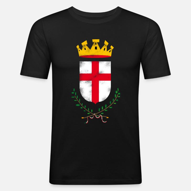 Mailand Wappen - Männer Slim Fit T-Shirt - Schwarz