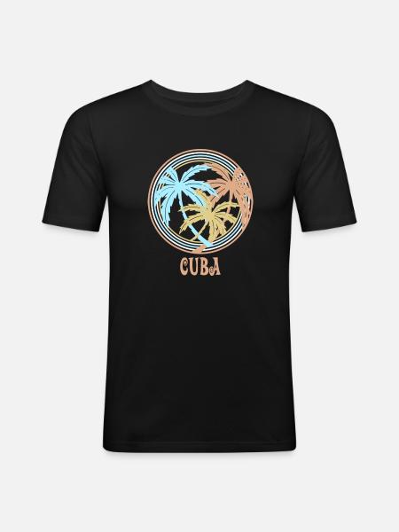 cuba - Men's Slim Fit T-Shirt - black