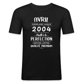 20th Anniversary - April 2004 Perfection - Men's Slim Fit T-Shirt - black - Front - Nik (191cm)