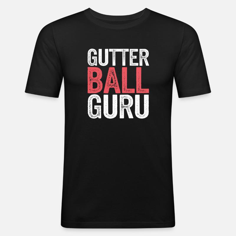 Gutter Ball Guru 9 - Männer Slim Fit T-Shirt - Schwarz
