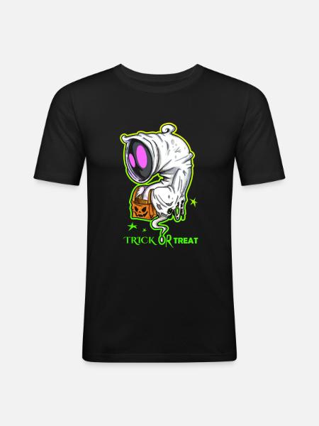 Ghost Halloween - Men's Slim Fit T-Shirt - black