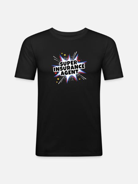 Super-Versicherungsagent - Männer Slim Fit T-Shirt - Schwarz