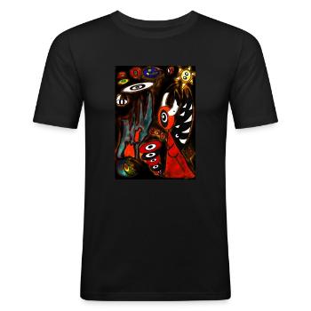 Sami is going to discover the world - Men's Slim Fit T-Shirt - black - Front - Nik (191cm)