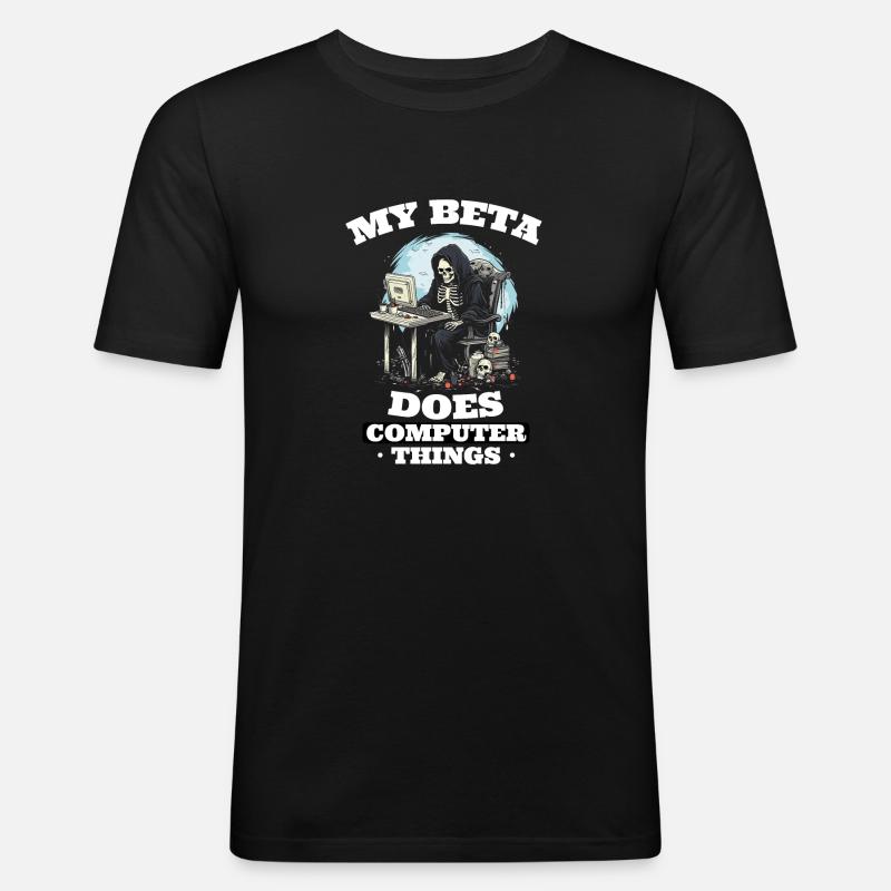 Min beta gør computer ting programmører - Herre Slim Fit T-Shirt - sort
