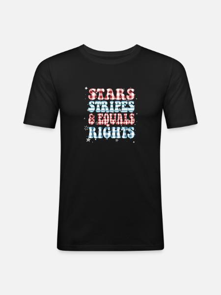 Star stripes and equality - Men's Slim Fit T-Shirt - black