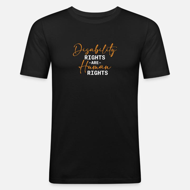 Disability Rights Are Human Rights - - Männer Slim Fit T-Shirt - Schwarz