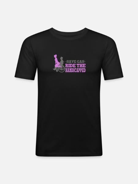 Handicapped Empowerment Illustration for - Men's Slim Fit T-Shirt - black
