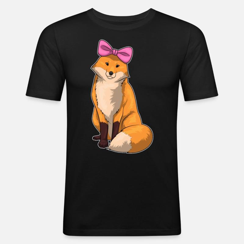 Fuchs Schleife - Männer Slim Fit T-Shirt - Schwarz