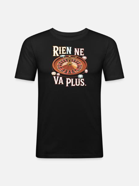 Rien ne va plus - T-shirt près du corps Homme - noir