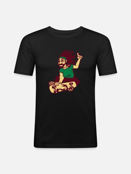 skateboard - T-shirt près du corps Homme - noir