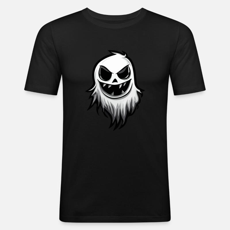 Geist Halloween Comic - Männer Slim Fit T-Shirt - Schwarz