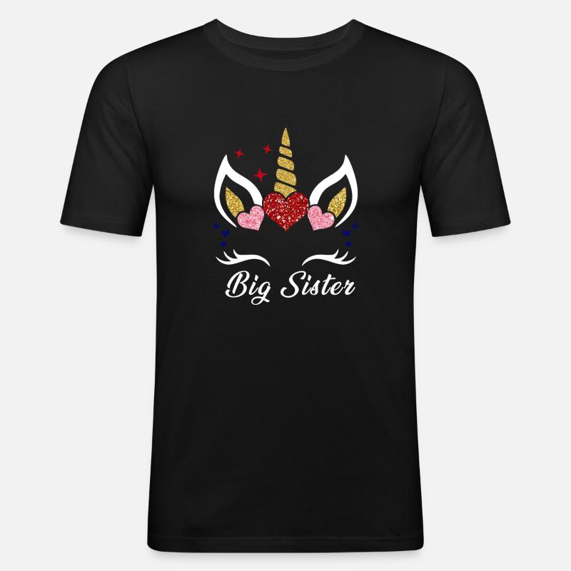 Große Schwester - Männer Slim Fit T-Shirt - Schwarz