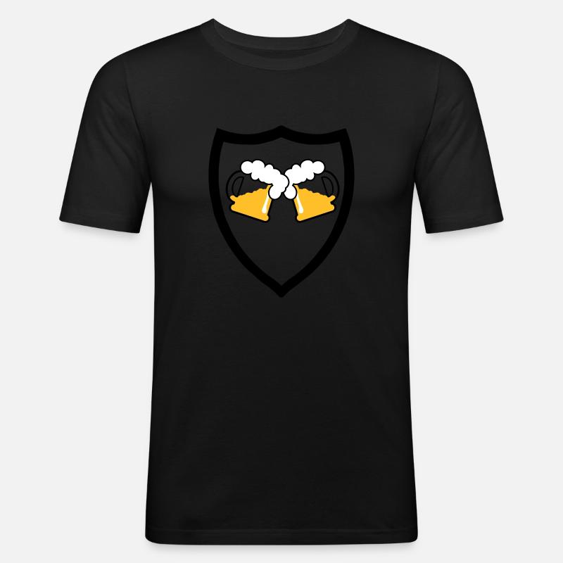 Emblème de bière 3c - T-shirt près du corps Homme - noir