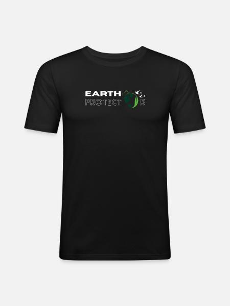 Earth protector - Men's Slim Fit T-Shirt - black