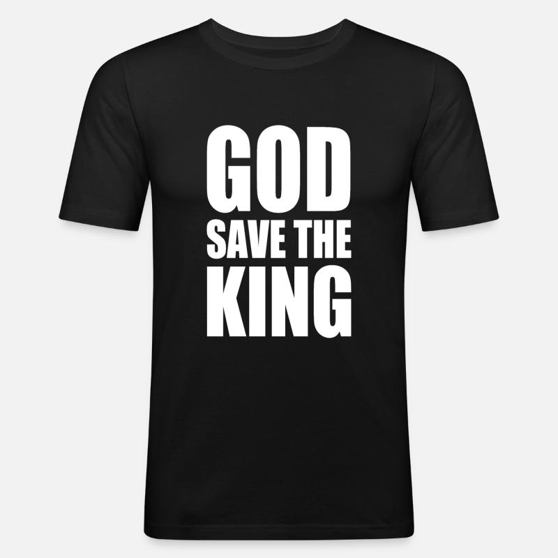 god save the king - Männer Slim Fit T-Shirt - Schwarz