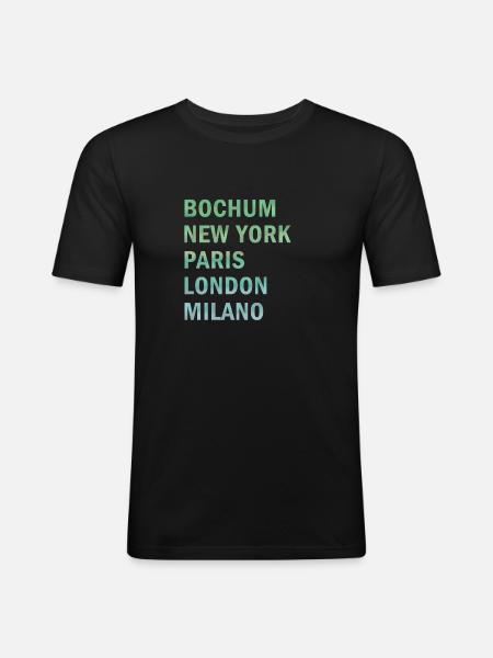 Metropole Bochum - Männer Slim Fit T-Shirt - Schwarz