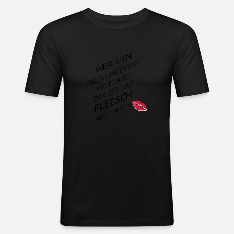 Fleisch nicht wert - Männer Slim Fit T-Shirt - Schwarz