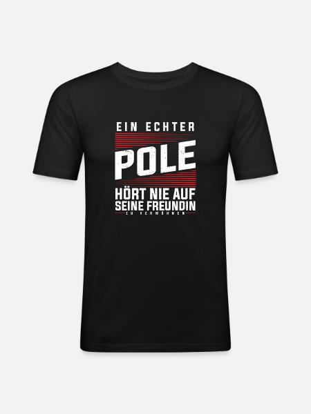 Polen - Ein Echter Pole - Männer Slim Fit T-Shirt - Schwarz