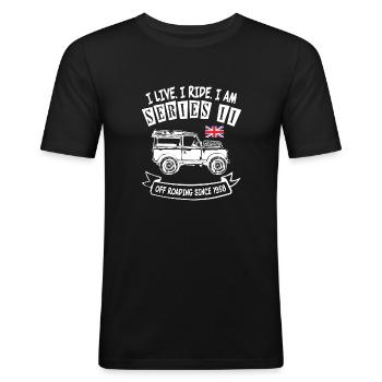 Landy Series 2 Life - Männer Slim Fit T-Shirt - Schwarz - Vorne - Nik (191cm)