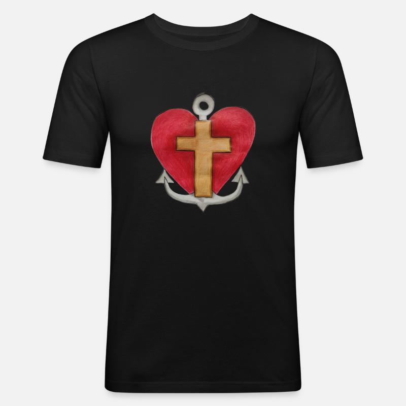 Glaube Hoffnung Liebe - Männer Slim Fit T-Shirt - Schwarz