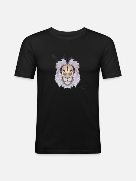 Crystal Lion - Männer Slim Fit T-Shirt - Schwarz