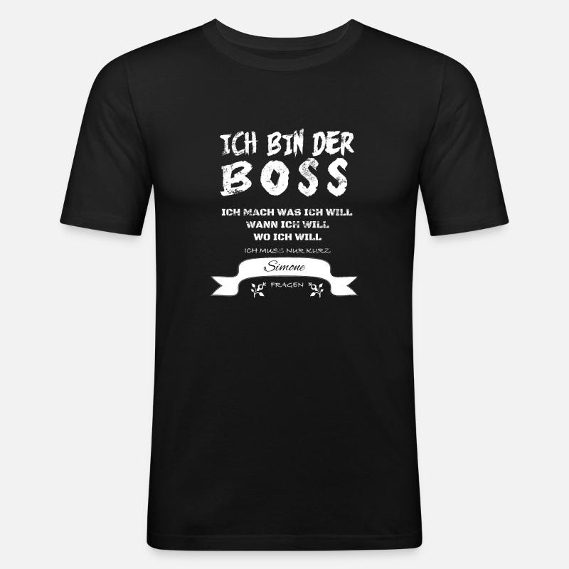 Spruch Simone - Männer Slim Fit T-Shirt - Schwarz