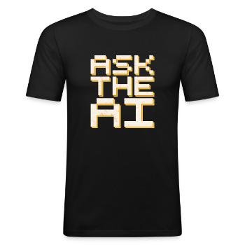 Ask the AI - Men's Slim Fit T-Shirt - black - Front - Nik (191cm)