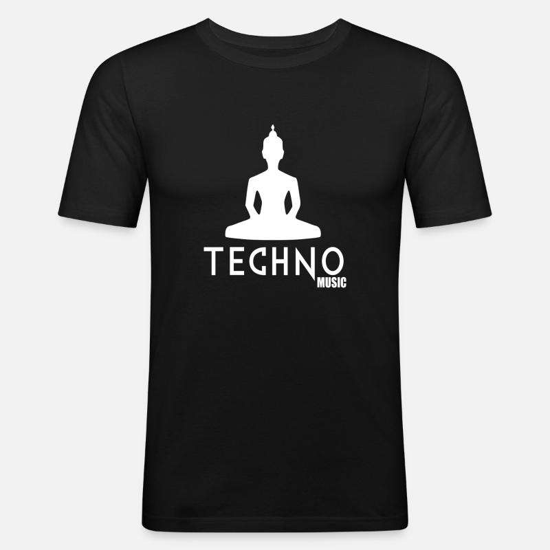 Techno-Musik - Männer Slim Fit T-Shirt - Schwarz