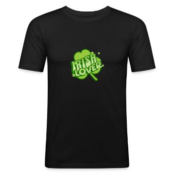Irish Lover: Forever in Love with Ireland - Männer Slim Fit T-Shirt - Schwarz - Vorne - Nik (191cm)
