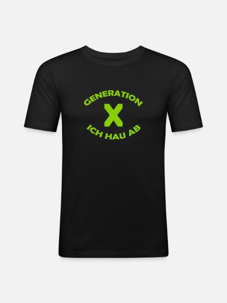 GENERATION X - Männer Slim Fit T-Shirt - Schwarz