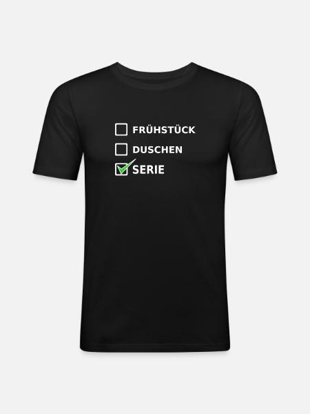 Serie - Männer Slim Fit T-Shirt - Schwarz