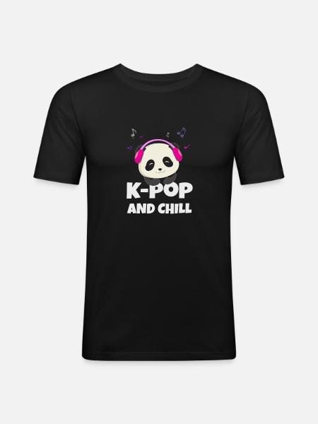 K-POP and chill. Black #1 - Men's Slim Fit T-Shirt - black