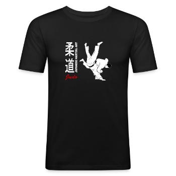 Judo - Judoka - Martial Arts - Men's Slim Fit T-Shirt - black - Front - Nik (191cm)