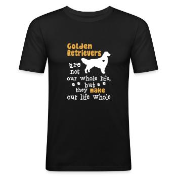 Golden Retriever Shirt - Männer Slim Fit T-Shirt - Schwarz - Vorne - Nik (191cm)