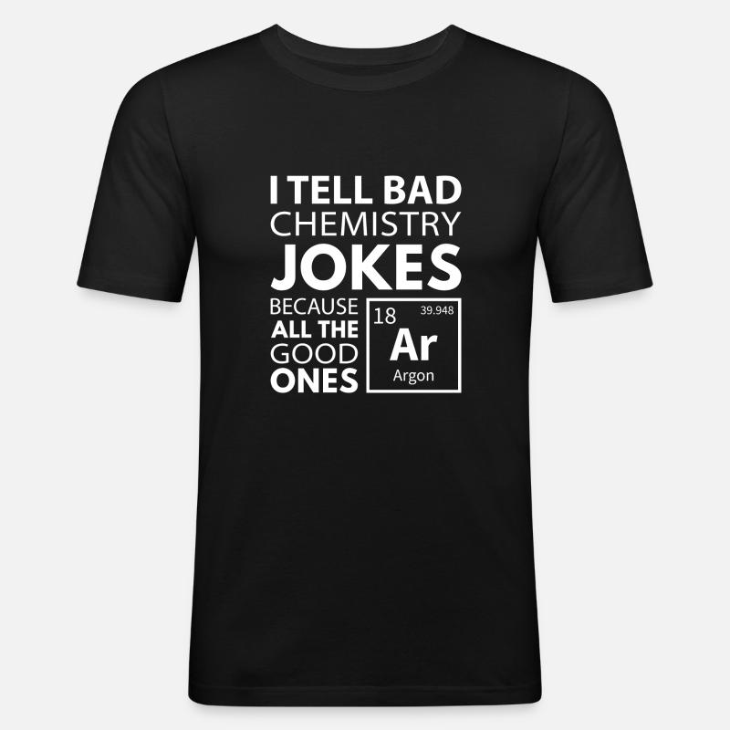 Chemie Witze Argon - Männer Slim Fit T-Shirt - Schwarz