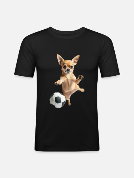 Chihuahua - Männer Slim Fit T-Shirt - Schwarz