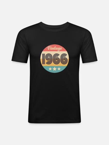 millésime 1966 - T-shirt près du corps Homme - noir