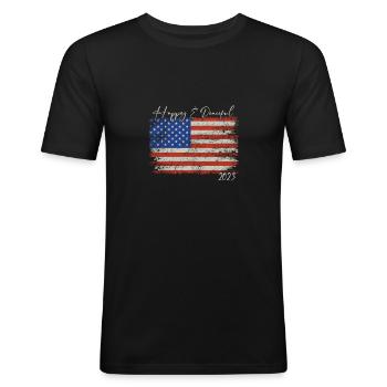 Freiheit Für Die ganze Menschheit - Männer Slim Fit T-Shirt - Schwarz - Vorne - Nik (191cm)