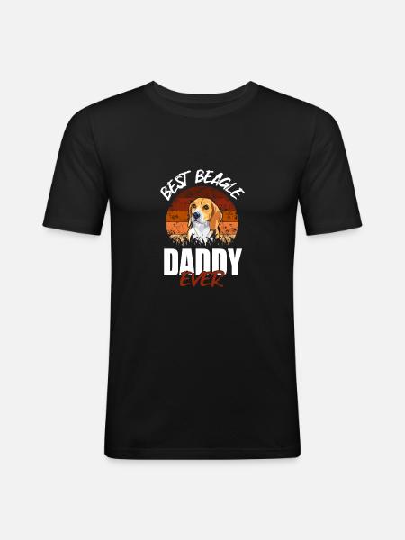 Best Beagle Daddy Ever - Men's Slim Fit T-Shirt - black