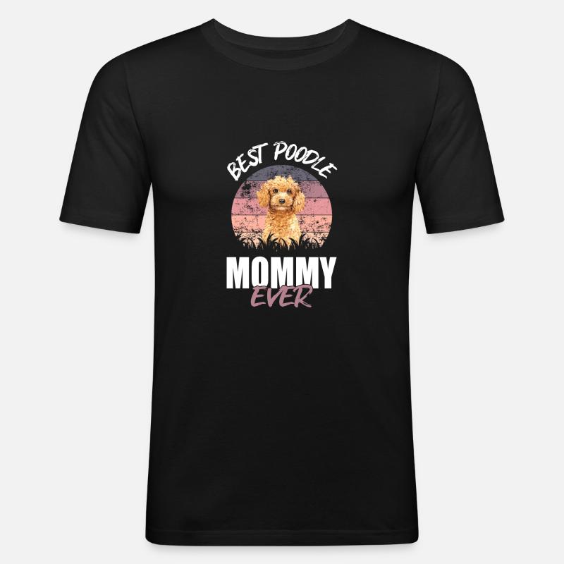 Pudel - Männer Slim Fit T-Shirt - Schwarz