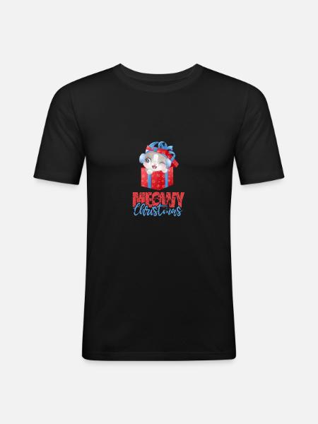 Pyjamas Noël - T-shirt près du corps Homme - noir