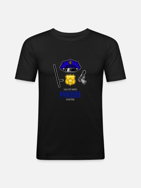 Carnival Costume Police - Men's Slim Fit T-Shirt - black