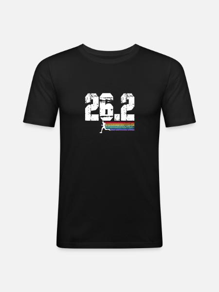 Run 26.2 mile marathon challenge - Men's Slim Fit T-Shirt - black